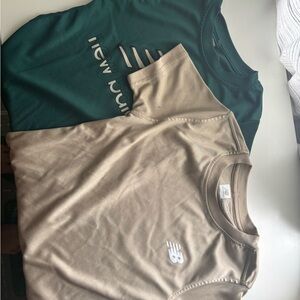 New Balance Forest Green and Beige T-Shirts